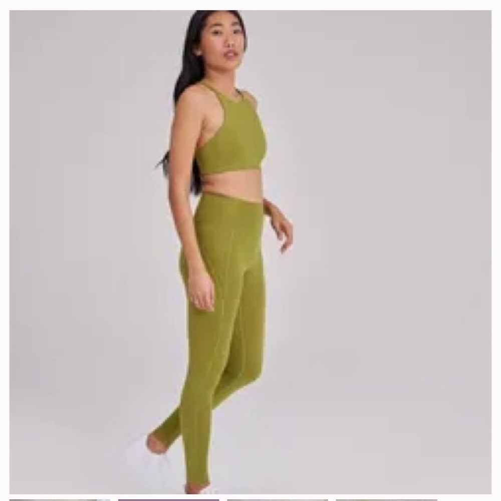 Avocado Ivy Green Girlfriend Collective Two Piece Set Leggings Top
